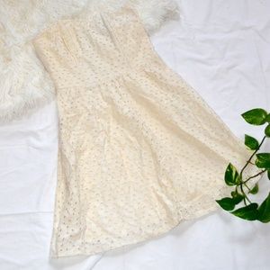 Cream Dress with Patterned Detail